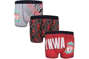 LIVERPOOL F.C. Liverpool FC Official Soccer Gift 3 Pack Boys Crest Boxer Shorts