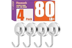 Neosmuk Magnetic Hooks,80lb Heavy Duty Magnet Hooks for Cruise Cabins and Refrigerator,for Hanging Towels, Coats, Bags on Doo