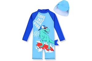PURFEEL Girls Long Sleeve Rashguard Sets Kids One Piece Swimsuit Bathing Suit UPF 50+ UV Zipper Swimwear