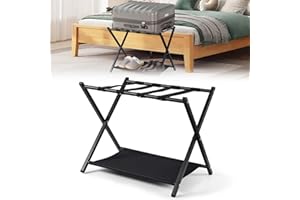 CALCHELE luggage rack for guest room, Foldable suitcase stand luggage racks for suitcases, luggage stand for guest room