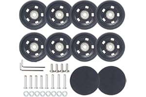 FLIHONST Luggage Wheels Replacement Kit 50mm x 12mm, Suitcase Replacement Wheels with Black Screws Axles Bearings, Repair Suitcase Caster Set for Trolley Bag Travel (8PCS)