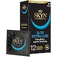 SKYN Elite Extra Lube, Ultra-Thin, Lubricated Latex-Free Condoms, Ultra-Silky Lubrication for Maximum Comfort​, 12 Count (Pack of 1)(Packaging May Vary)