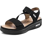 mysoft Women's Summer Walking Sandals Air Cushion Support Platform Ankle Strap Shoes Comfortable Casual Wedge Sandals