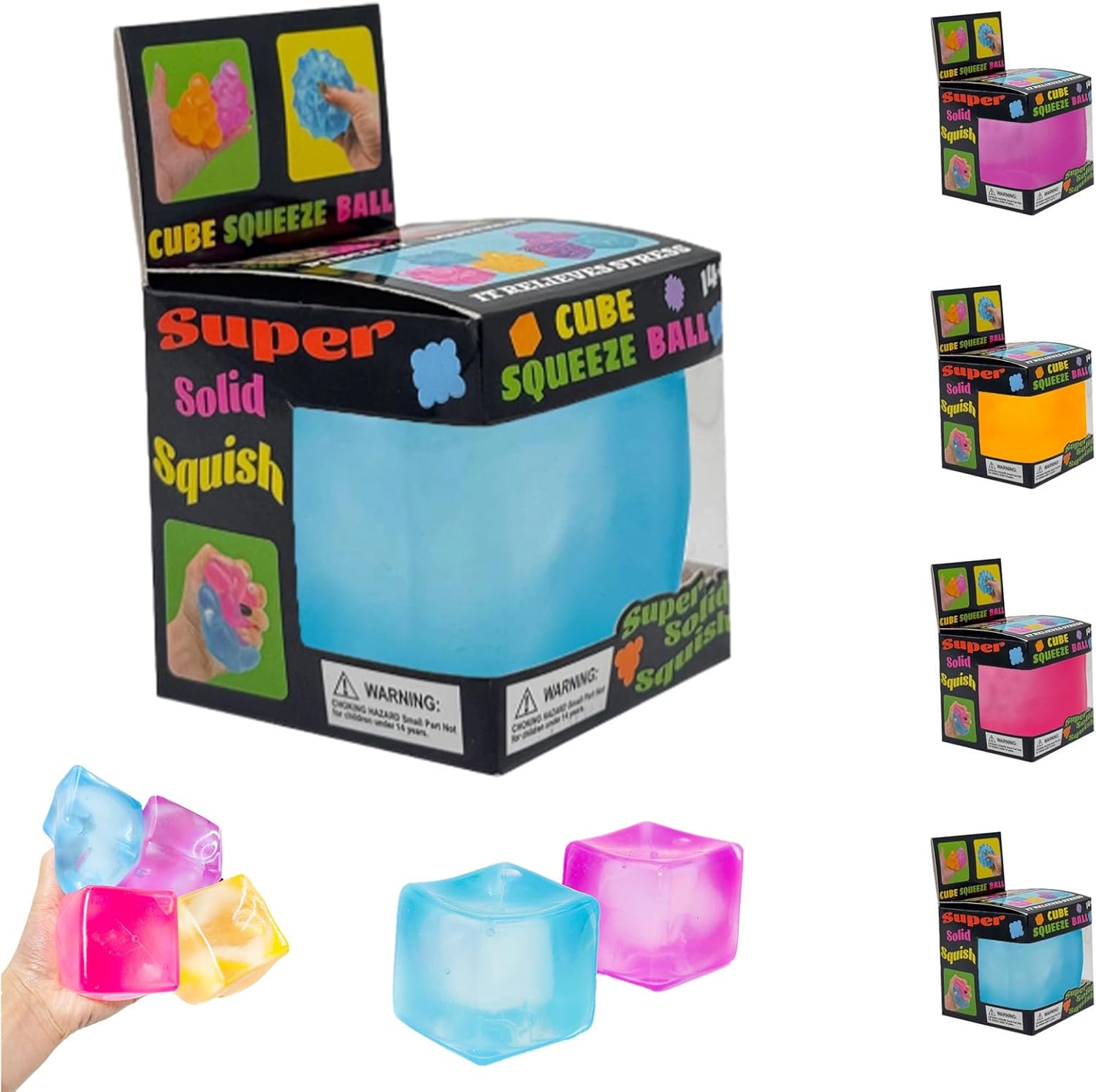 Doh Nice Cube for Kids Adults, Fidget Toys Slow Rising Fidget Cube Sensory for Anxiety Stress Relief High Density, Squishies Ice Squeeze Ball, Fidgets for Classroom Prize Toys (1#a)