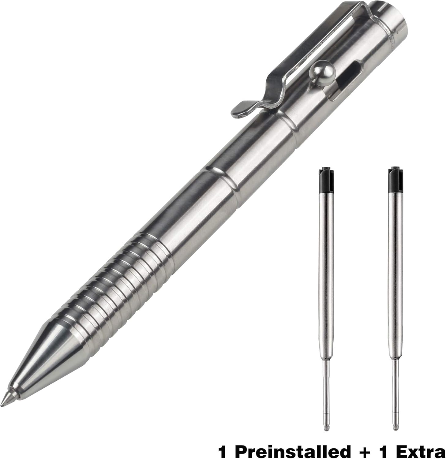 Amazon Smootherpro チタンボルトアクションペン タングステンタクティカルチップ付き ビジネス オフィス 署名 Edcポケット ミリタリーデザイン カラー ナチュラル Ti598 ペン 文房具 オフィス用品