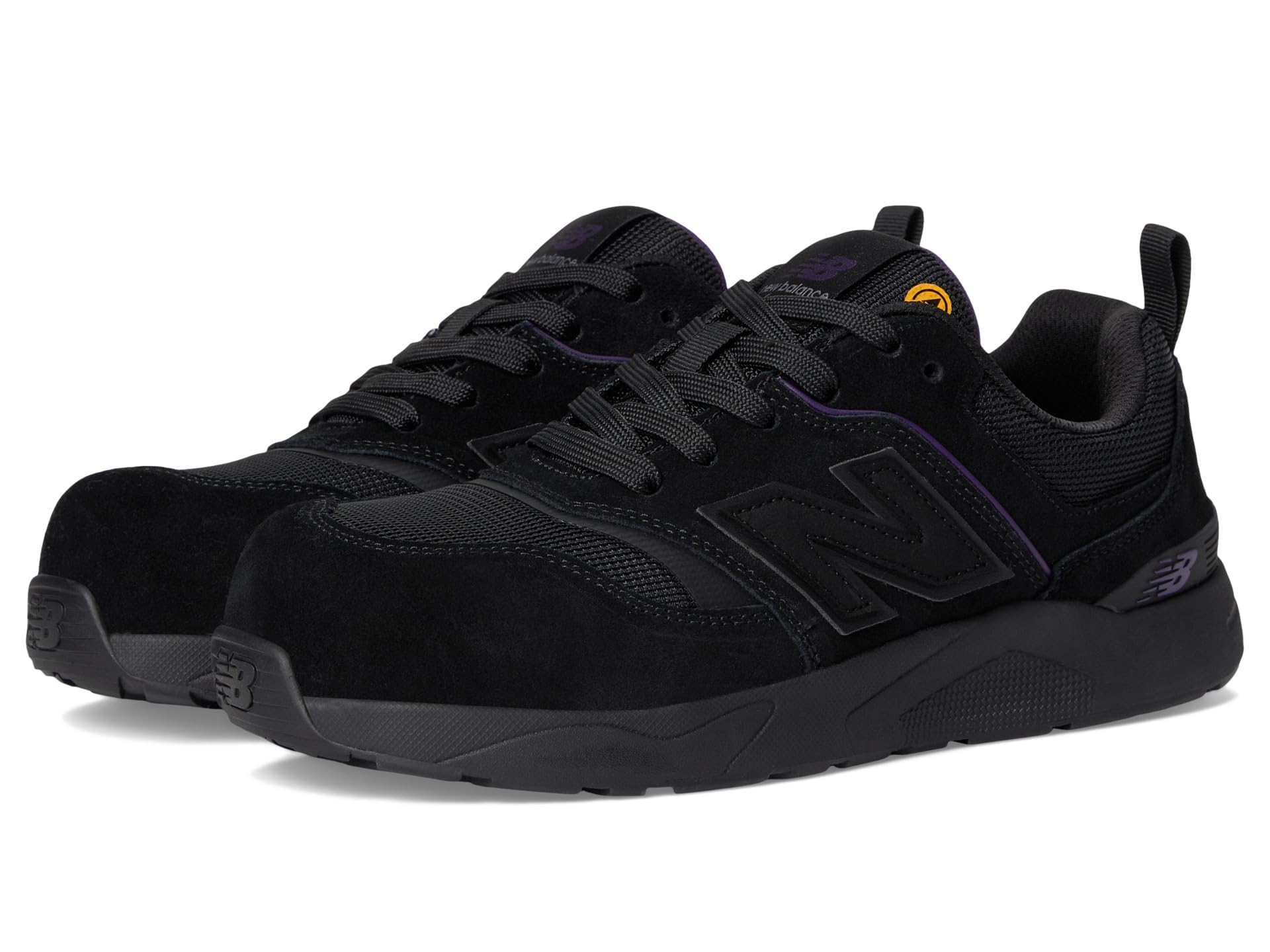 Photo 1 of New Balance Elite Lite SD10 Composite Toe Women’s Industrial Work Shoes, Black/Purple, Size 8.5, Wide, Lightweight Work Shoes for Women, Static Dissipative & Slip Resistant