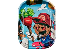 LIGHTER LOCATORS Rolling Tray. Funny Design. Rollin Tray is 7 x 5.5 inches. Cartoon Rolling Tins are Durable. (Mario, 7 inches x 5.5 inches)