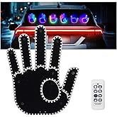 Goodream RGB LED Glow Hand Gesture Light for Car Truck Remote Control Rear Window Sign Light Up 7 Finger Gestures Funny Acces