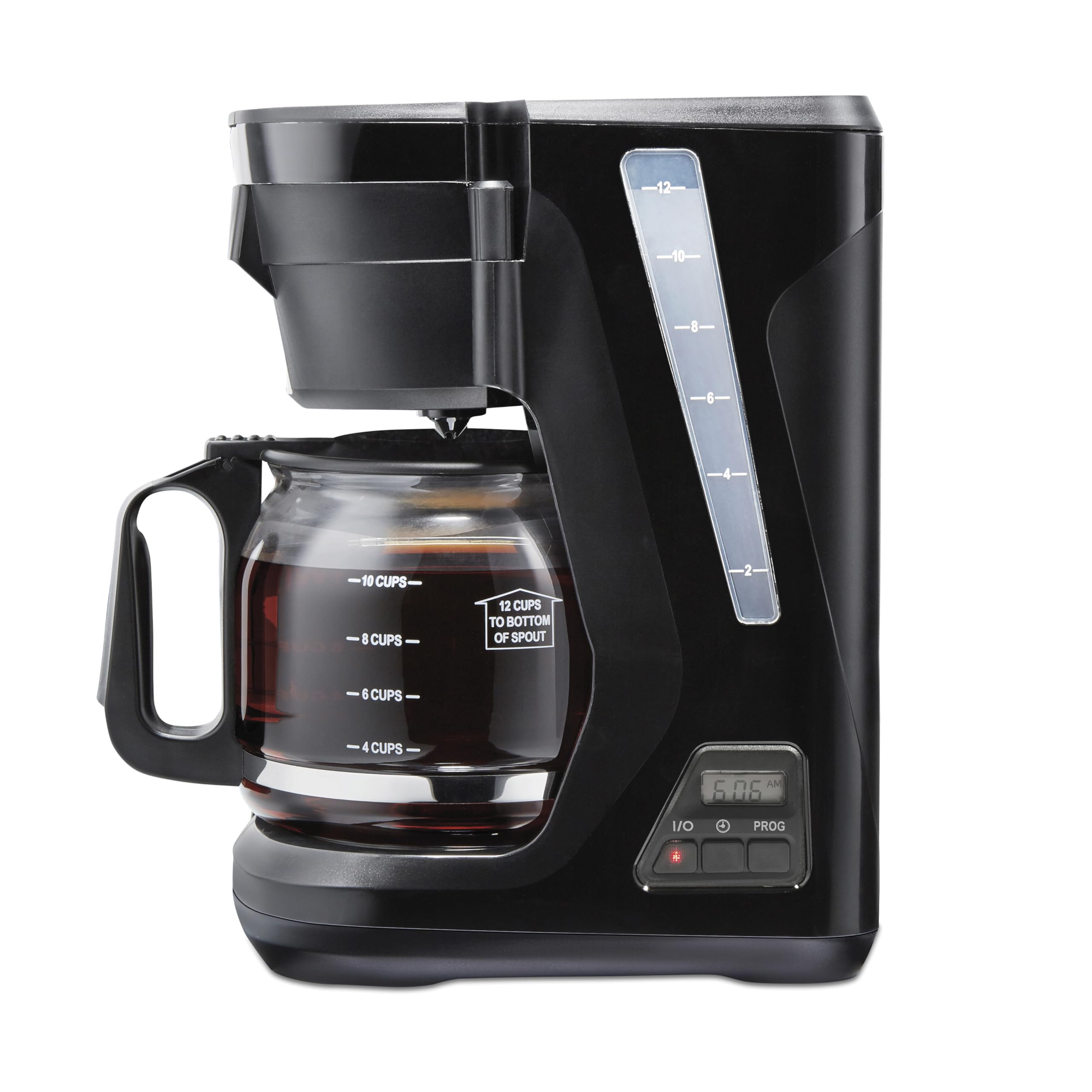 Photo 1 of Proctor Silex FrontFill Drip Coffee Maker, Digital & Programmable, 12 Cup Glass Carafe, Black and Silver (43685PS)