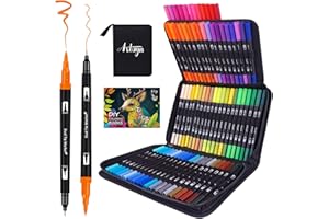 ARTUGN Dual Markers Brush Pens for Adult Kids Coloring Books, 72 Colors Art Marker Set with Fine & Brush Tip Pen for Bullet Journaling, Coloring, Drawing, Hand Lettering, Calligraphy, Art Supplies