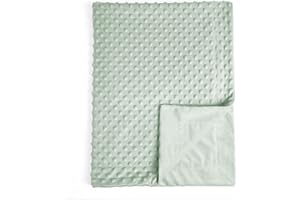 david's kids Minky Baby Blanket for Girls, Soft Lightweight Micro Fleece Blanket with Double Layer, Dotted Backing, Breathable Receiving Blanket for Newborns, 30x40 Inches, Sage Green