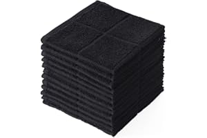 Glynniss Dishcloths Kitchen Highly Absorbent Dish Rags 100% Cotton Dish Cloths for Washing Dishes, Cleaning (Black, 11x11)