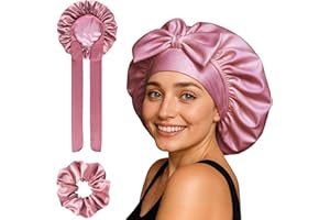 ZARA'S CHOICE Silk Bonnet for Sleeping Women | Hair Bonnet for Sleeping with Adjustable Tie | Satin Bonnet with Scrunchie for Women | Sleep Bonnets for Women