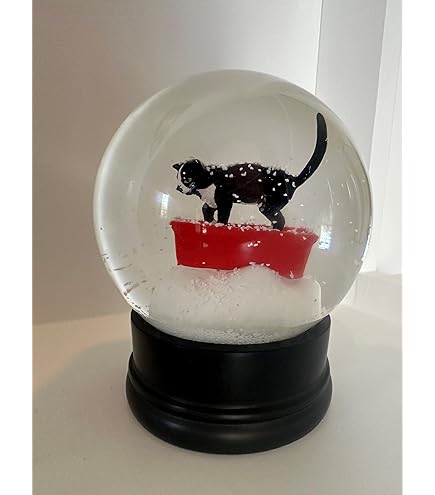 Amazon.com: CoolSnowGlobes Cat on Books Cool Snow Globe : Home