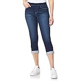 WallFlower Women's Pull on Denim Crop and Ankle High-Rise Insta Soft Juniors Jeans (Available in Plus Size)