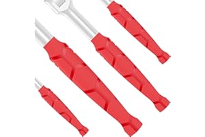 Olsa Tools Heat Shrink Handles Red - Heat Shrink Grip Sleeves for Tools - Non Slip Hex Textured Handle Covers - Durable Red Tool Grip Sleeves - Professional-Grade - Part: 1882
