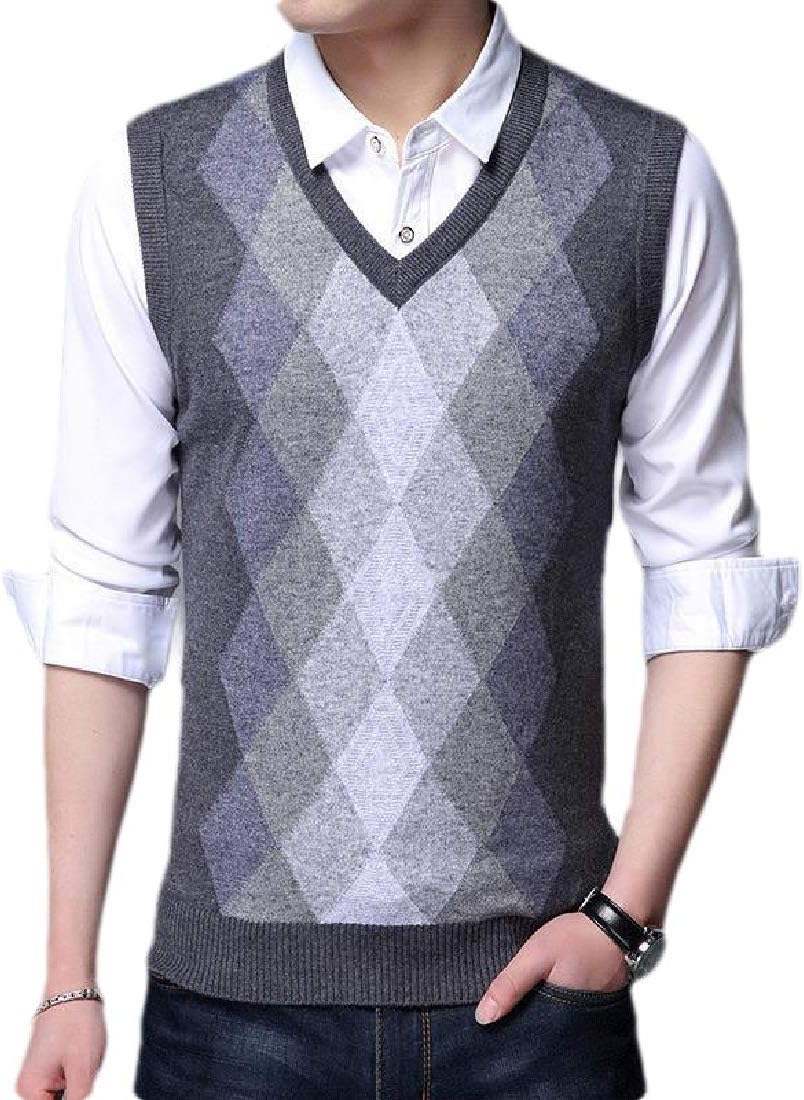 Jvfgbsdgfs Men Classic VNeck Argyle Sweater Vest Lightweight Pullover