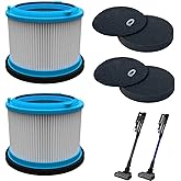 2 Pack Washable HEPA Filters Kit for Bissell PowerClean FurGuard 280W and FurFinder 200W Self-Standing Cordless Vacuum Replacement Parts, 2 Filters and 4 Pre-Filter Pads