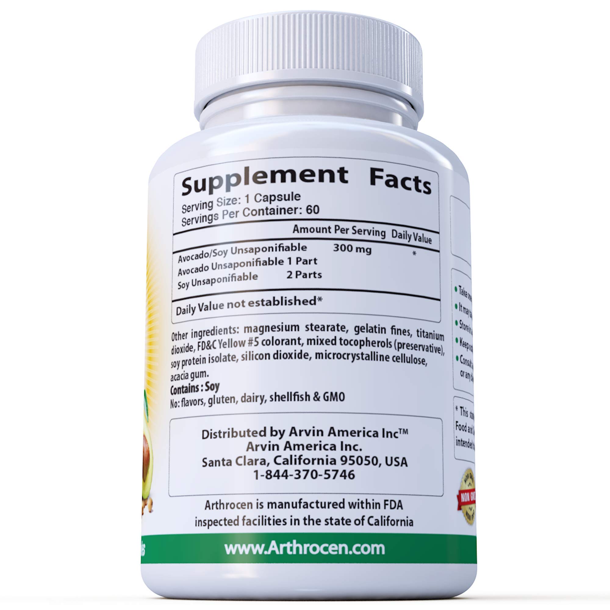 Arthrocen 300 Avocado Soy Unsaponifiables Joint Health Supplement, Non