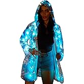 NIWOTA LED Light up Sequin Jacket For Women Flash Sparkly Coat Led Rave Costume Festival Outfits Great For Parties Halloween