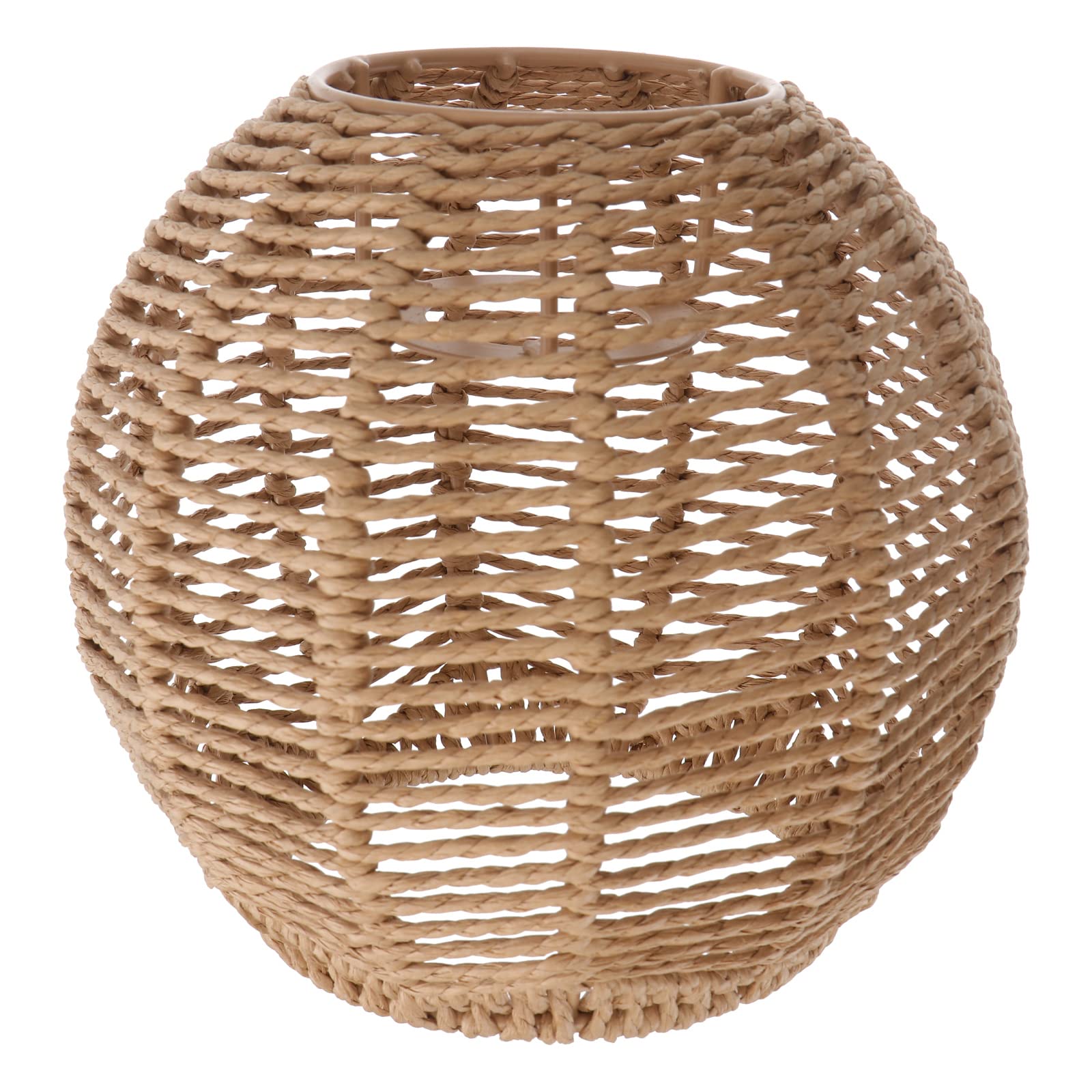 Veemoon Rattan Ceiling Lampshade Light Cover Boho Basket Woven Rope Design Ceiling Pendant Lamp Cover Farmhouse Chandelier for Living Room Bedroom Store Decor