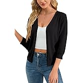 SECRETEYARD Womens Cropped Cardigan Knit Shrugs for Dresses V Neck Button Down Bolero Cardigans Sweaters