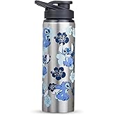 Silver Buffalo Disney Lilo and Stitch Single Walled Stainless Steel Water Bottle, 25 Ounces