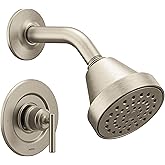 Moen Gibson Brushed Nickel Eco-Performance Modern Shower Trim Featuring Bathroom Showerhead and Lever Handle, Posi-Temp Valve