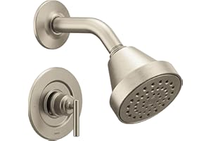 Moen Gibson Brushed Nickel Eco-Performance Modern Shower Trim Featuring Bathroom Showerhead and Lever Handle, Posi-Temp Valve Required, T2902EPBN