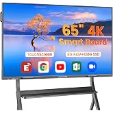 COOLHOOD 65" Smart Board, 4K UHD Touchscreen Interactive Digital Whiteboard Display, Electronic All-in-One Computer for Classroom Office Home Business w/Open App Ecosystem (Board &amp; Wall Mount Only)