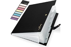 Sooez Accordion File Organizer 8 Pocket, Expanding File Folder with Labels