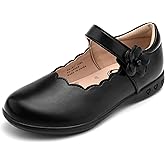 Stelle Girls School Shoes Mary Jane Uniform Dress Shoes Black Retro Flat Oxford Church Music Recitals(Little/Big Kids)