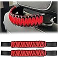 AUCELI 2PCS Headrest Grab Handles, Car Front Rear Seat Back Roll Bar Grip Handles Kit, Nylon Paracord with Headrest Mounted Automotive Interior Accessories Universal for SUV Truck Pickup