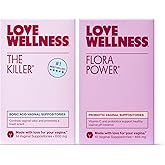Love Wellness The Killer & Flora Power | Vaginal Suppository Duo with Boric Acid, Probiotics & Vitamin C | Supports pH Balance, Odor Control & Feminine Health | Fragrance-Free, Non-GMO & Paraben Free