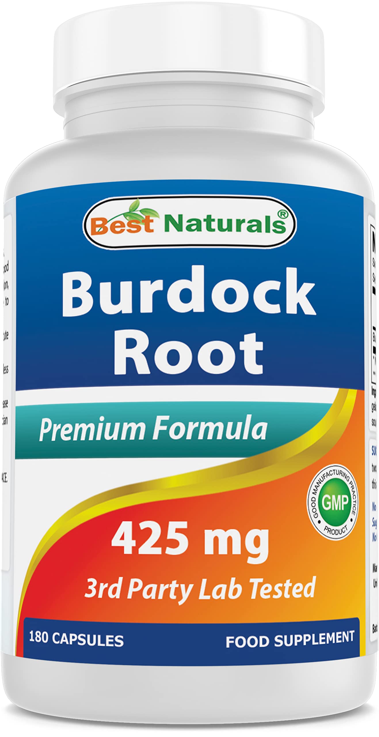 Best Naturals Burdock Root 425 mg 180 Capsules (180 Count (Pack of 1))