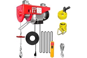 YATOINTO Electric Hoist 440 lbs with 13ft Wired Remote Control, 110V Electric Winch with 39.4ft Single Cable Lifting Height, Lift Hoist for Garage Warehouse Factories, Construction Site