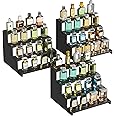 Lifewit Plastic 12 Inch Dark Cologne Stand, Step Perfume Organizer,Versatile Display Stand Shelf for Fragrance, Skincare, Figurine, Dessert, Use for Vanity, Tabletop, Cabinet,3 Set