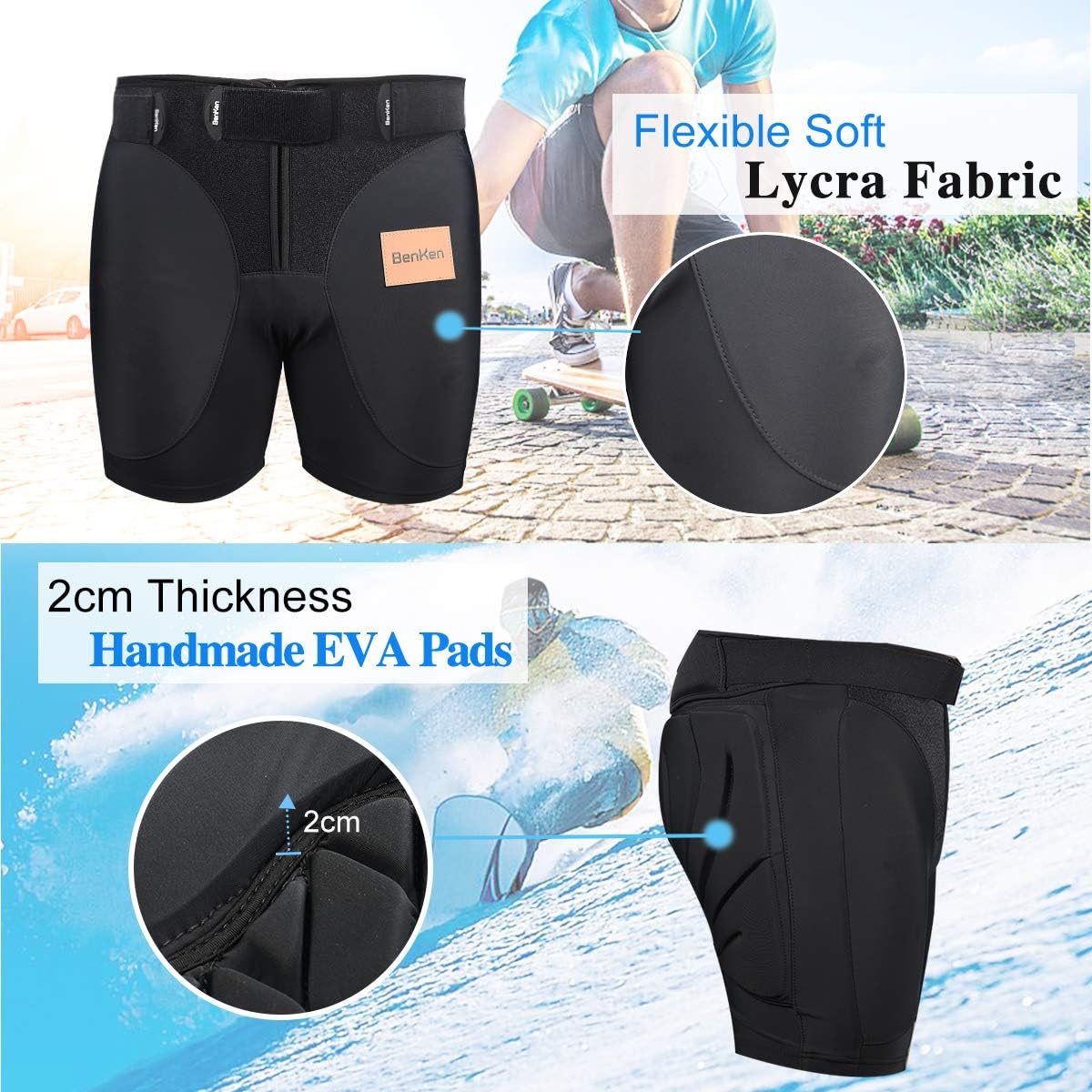 BenKen Hip Protective Padded Short Pants: Clothing