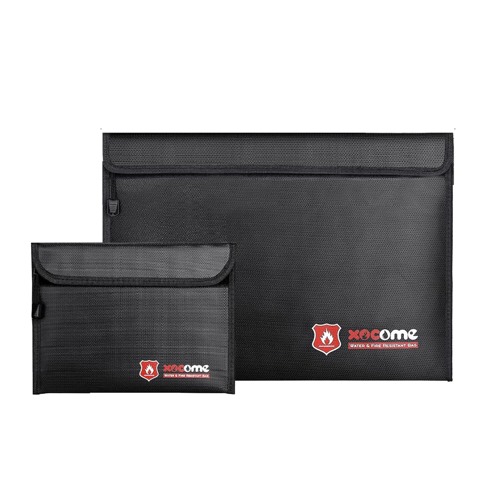 Fireproof document bag, fireproof coin safe document bag set 15 x 11 and 9x7 inches, itch-proof silicone-coated fireproof bags, fireproof safes for storing coins, documents, jewelry