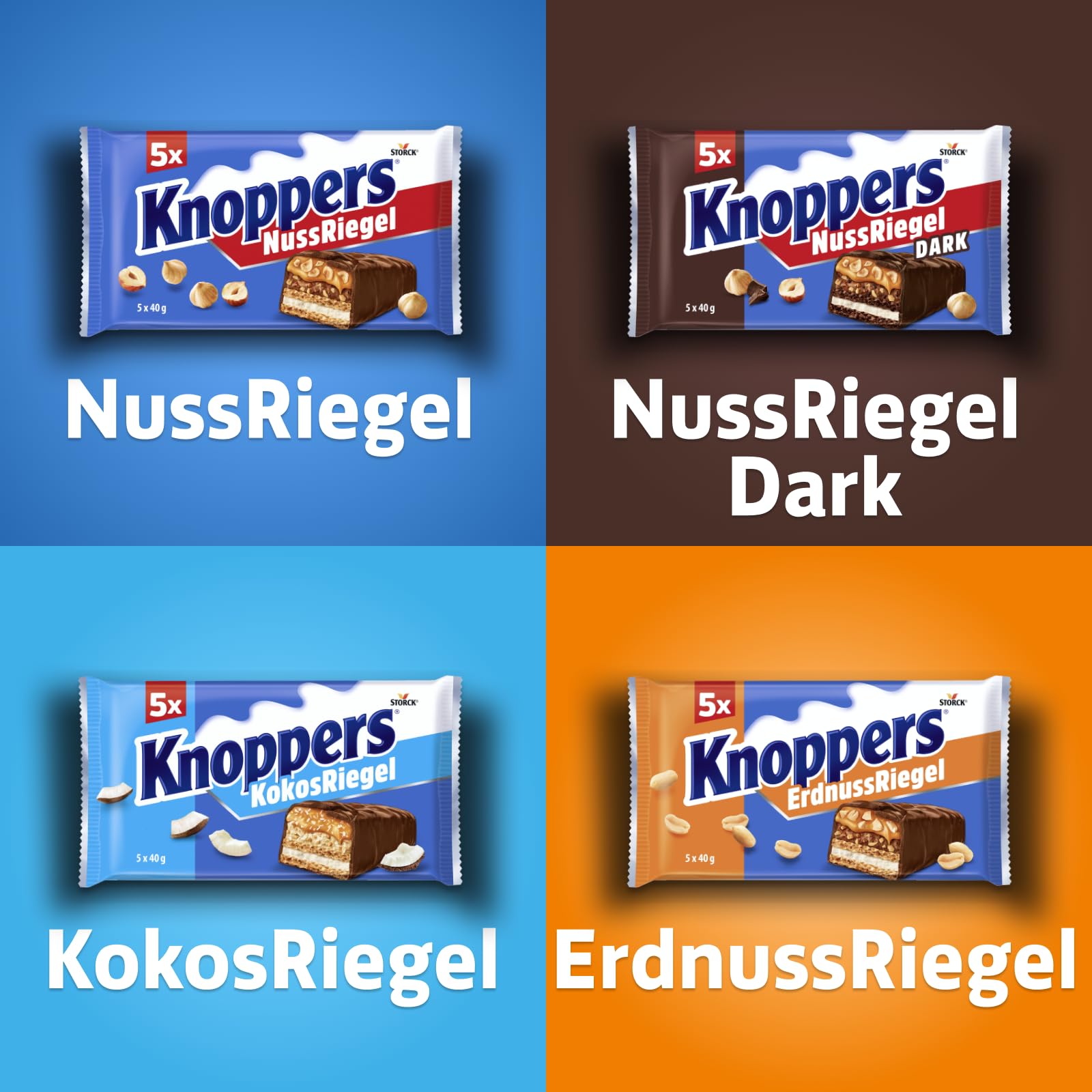 Knoppers NussRiegel – 1 x 200 g (5 Riegel) – Schokoriegel mit Milch- und Nougatcreme, Haselnüssen, Karamell und Vollmilchschokolade 7
