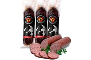 THREE SISTERS MEATS Dry Cured Chorizo Link (6oz, 3 Pack) - A Taste of Northern Spanish Chorizo - Vegetarian-Diet-Fed, ABF Chorizo Pork- Versatile and Delicious Aged Spanish-style Chorizo Link