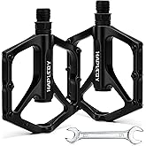Hapleby Premium Bike Pedals of 9/16 Inch, Professional Mountain and Road Bike Flat Pedal with 2 Sealed Bearings, Wide Paltform and Lightweight of Bicycle Pedals, Come with Pedal Wrench 1PCs