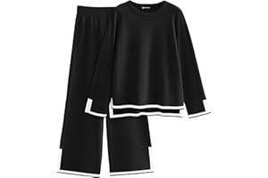 PRETTYGARDEN Women's 2 Piece Fall Knit Sweater Set Long Sleeve Tops Wide Leg Pants Sweatsuit Tracksuit Outfit Winter Clothing