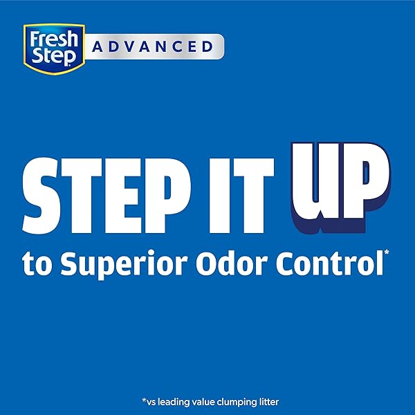 FRESH STEP CLUMPING CAT LITTER, HEAVY DUTY ADVANCED, LONG LASTING 30-DAY ODOR CONTROL WITH ODOR ELIMINATING CARBON, 17.5 LB