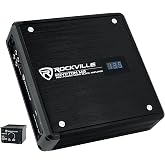Rockville Krypton-M0 Mono Car Amplifier, 1 Ohm, 350W RMS, 1400W Peak | Class D, Bass Knob with Clipping Indicator, Voltage Display, Bass EQ, Subsonic Filter, MOSFET Power Supply, Low Pass Filter