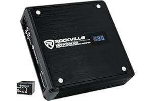 Rockville Krypton-M0 Mono Car Amplifier, 1 Ohm, 1400W, Class-D, EQ, Low Pass Filter, Dyno-Certified, Bass Remote, Perfect for