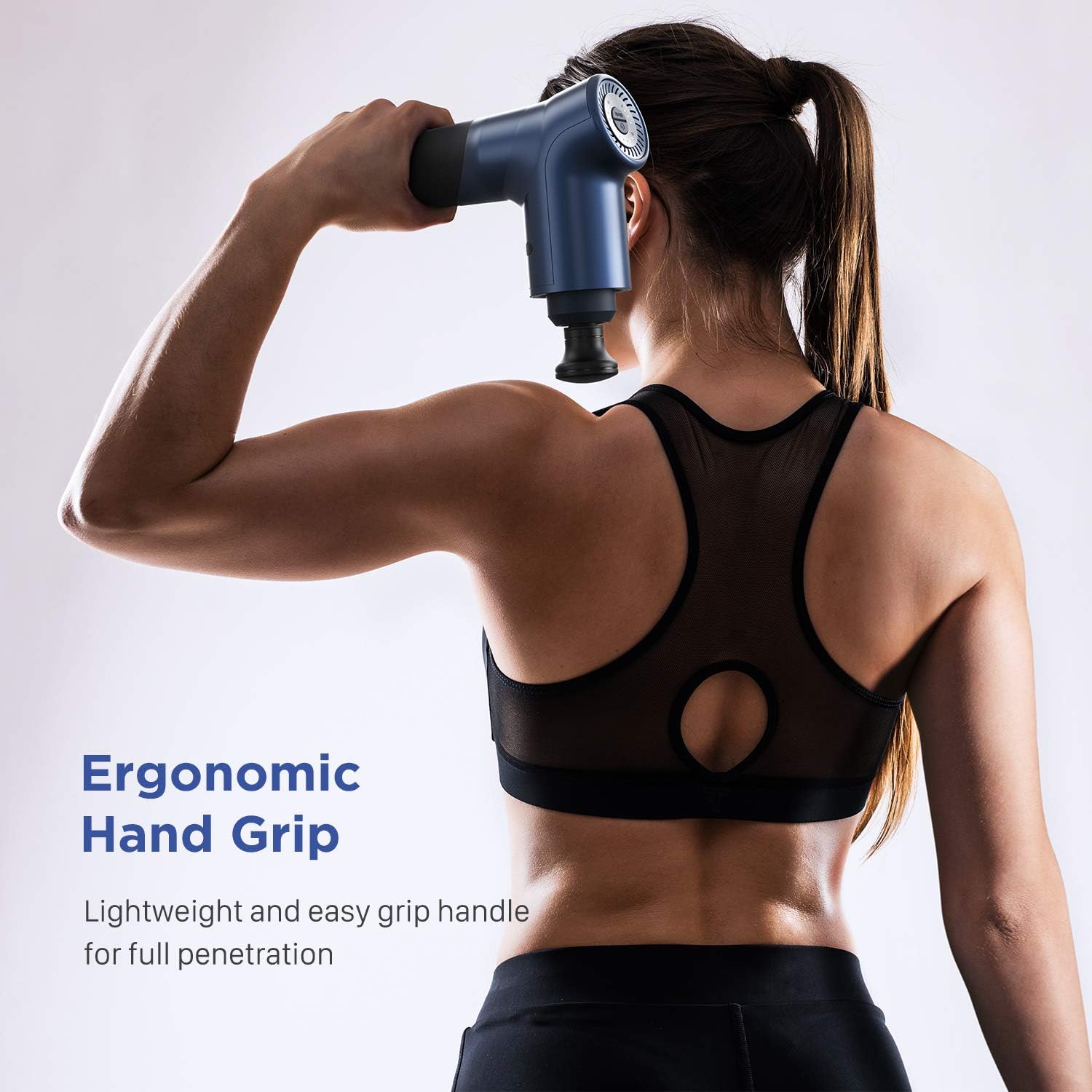 Percussion Massage Gun with Slender Handle for Back 8 Speeds Modes Deep Tissue Body Relaxation Massagers for Workout Relaxation Sore Stiffness Muscle Pain Relief Quiet for Gym Office Home Mebak Chic: Health & Personal Care
