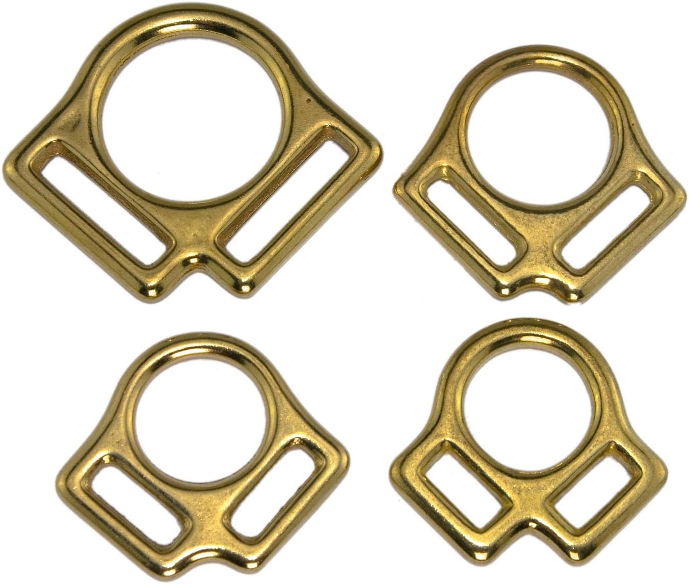 2 x Brass Halter Rings – Double/Dual/Gold 4 Sizes