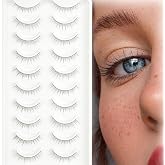 False Lashes Natural Look Eyelashes 8mm Short No Make up False Eyelashes Pesta&ntilde;as Postizas Natural Looking Eye Lash Wispy Strip Lashes Pack by EMEDA (Super Natural)