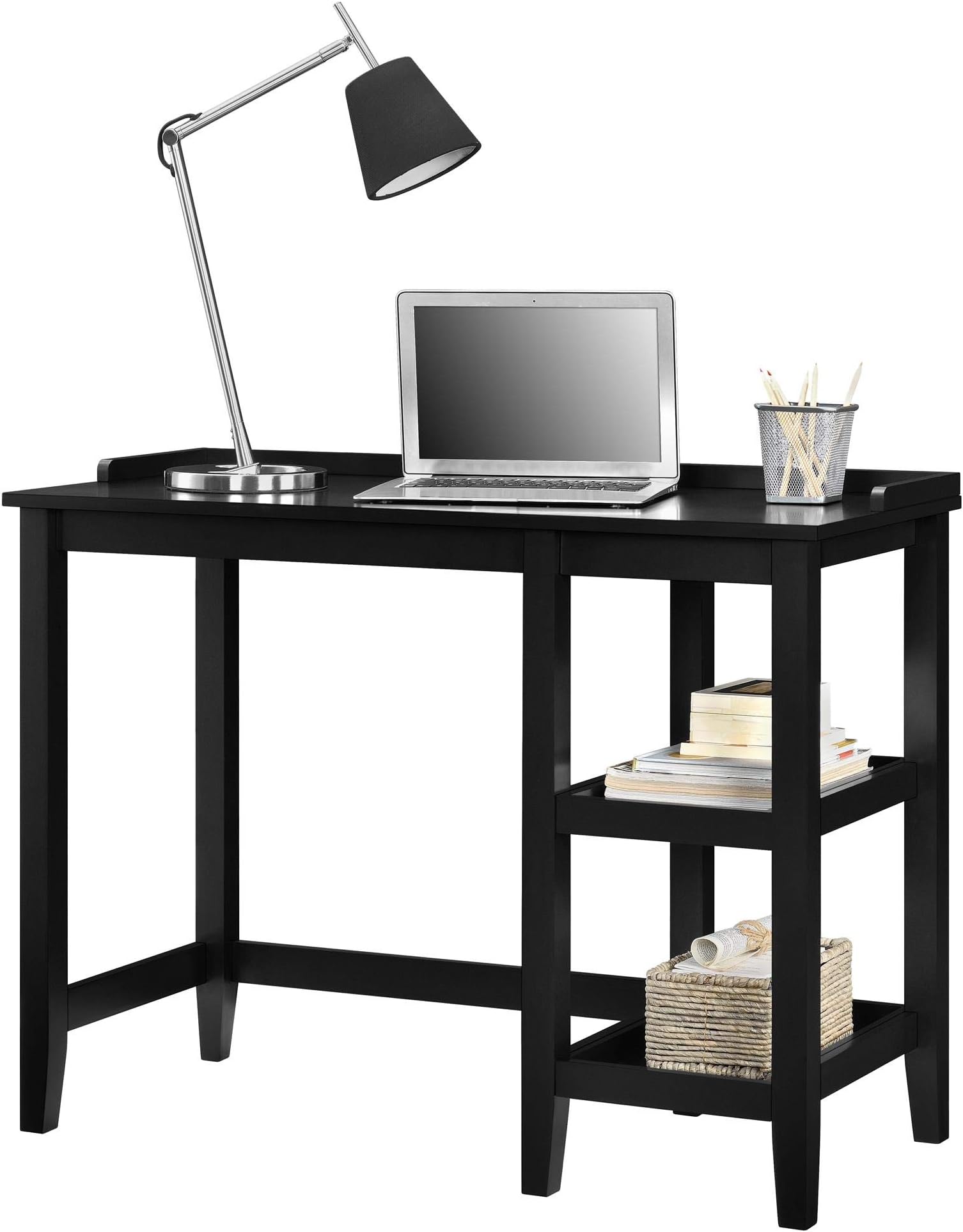 Ameriwood Home Eleanor Pedestal Desk, Black